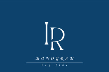 IR Initials Stylized Monogram Design Featuring Intertwined. Artistic representation of monogram initials creatively arranged and displayed.