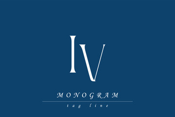 IV Initials Stylized Monogram Design Featuring Intertwined. Artistic representation of monogram initials creatively arranged and displayed.