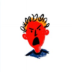 Obraz premium cartoon drawing of angry red faced person
