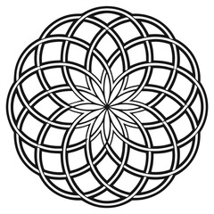 Obraz premium Celtic knot mandala coloring book page for KDP book interior, intricate hand-drawn vector design, perfect for relaxation, meditation, creative art therapy, and printable adult coloring projects.