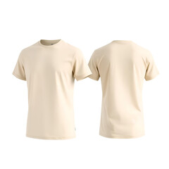 Photo of cream color sleeved t-shirt isolated on transparent background