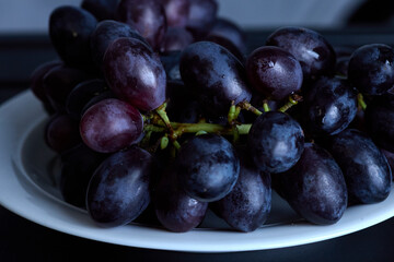 Bunch of ripe grapes as natural fruit food still life