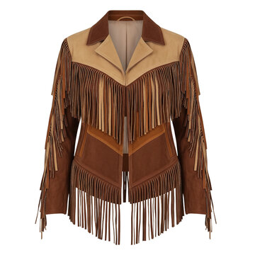 Western suede fringe jacket isolated