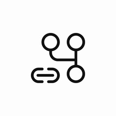 linked branching nodes icon sign vector