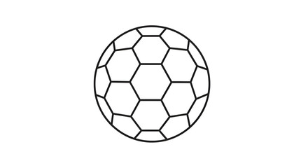 Soccer ball illustration vector design for sports equipment and game concept with simple outline style