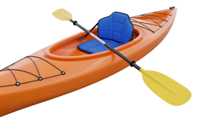 3D Kayak Icon with Double Paddle