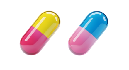 3D Medicine Capsules Icon in Bright Colors