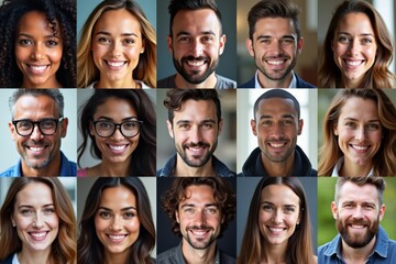 Diverse Avatar Portraits: A Visually Striking Photo Collage Highlighting a Variety of Faces