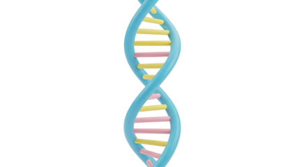 3D DNA Helix Icon in Soft Pastel