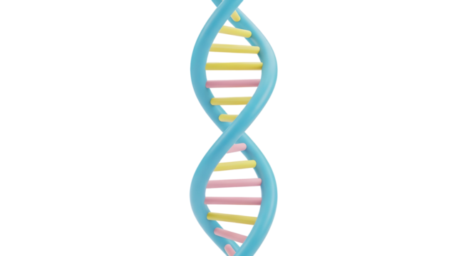 3D DNA Helix Icon in Soft Pastel - Powered by Adobe