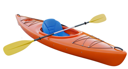 3D Kayak Icon with Double Paddle