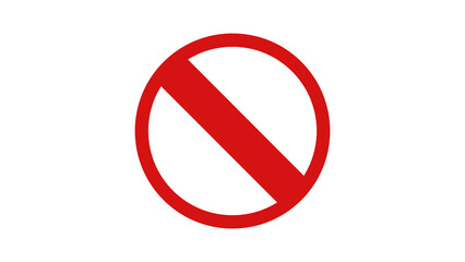 Diagonal line forbidden icon symbolizing prohibition, restriction, no access, safety warning, danger, caution, and business or public restricted area guidelines.