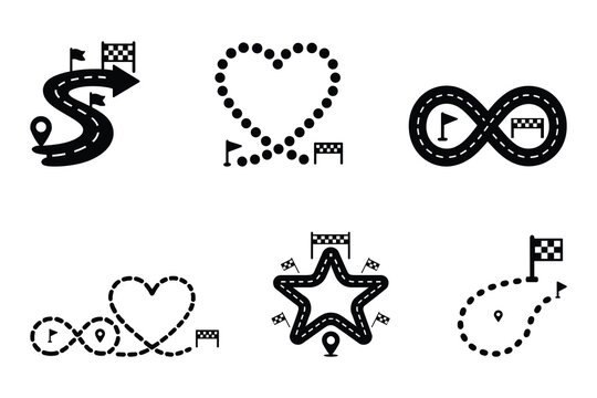 Extra Mile Day Vector Icons &mdash; November 1 Motivation Road Routes