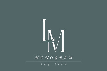 LM Initials Stylized Monogram Design Featuring Intertwined. Artistic representation of monogram initials creatively arranged and displayed.