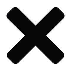 Fototapeta premium A simple black x mark, , symbolizing error, cancellation, or multiplication, perfect for user interfaces and design projects