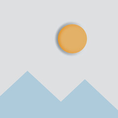 Mountain Silhouette with Sun