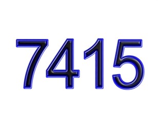 Bold black numbers with a blue outline