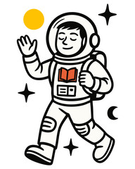 Student Astronaut – imagination and discovery illustration
