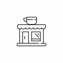 coffee shop building icon sign vector