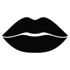 Black lips, a symbol of beauty, fashion, and love, perfect for designs, tattoos, or retrothemed artwork with a touch of glamour