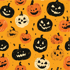 Seamless pattern of halloween Day with Jack o’lantern
