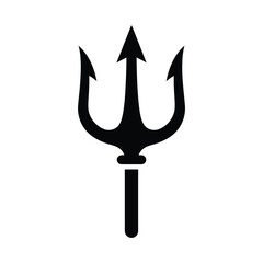 A black trident, the symbol of poseidon and neptune, , representing power, mythology, and the sea © foods
