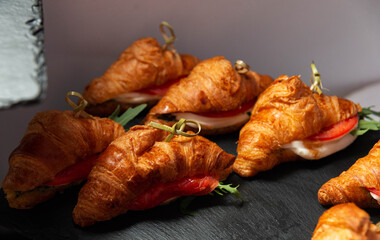 Savory croissant sandwich selection