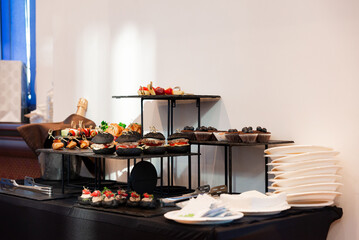 Elegant buffet with gourmet snacks