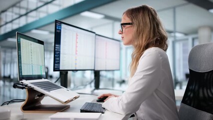 Female Doctor Using Healthcare Data Analyst Technology - Powered by Adobe