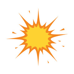 Yellow explosion burst for design element, graphic resource, sticker, label, badge, frame, banner, poster, card, sale, discount