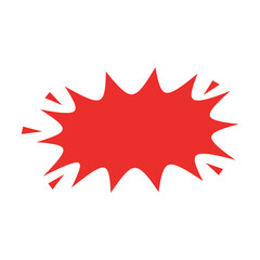 Red speech bubble with a burst effect, perfect for adding emphasis to your designs