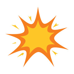 Cartoon explosion, a dynamic and eyecatching graphic with sharp, angular bursts in bright yellow and orange, perfect for adding emphasis