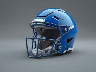 Fototapeta premium blue american football helmet isolated on gray background