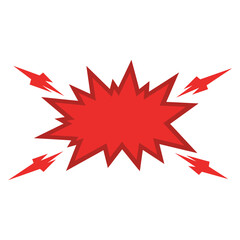 Red burst shape, an abstract design element for graphic, vector illustration, and modern style template