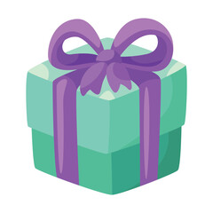 Colorful cartoon gift box, festive vector illustration