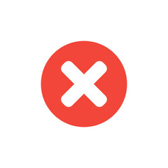 Fototapeta premium Red cross x mark icon on transparent background. 