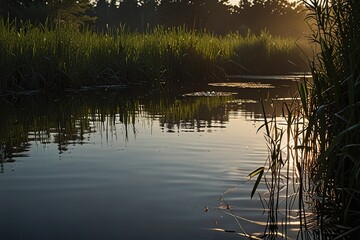 reflection of trees in water