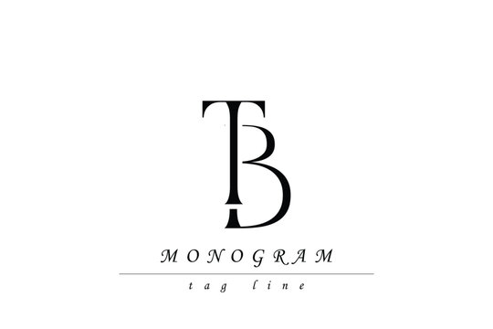 TB Initials Stylized Monogram Design Featuring Intertwined. Artistic representation of monogram initials creatively arranged and displayed.