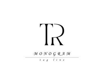 TR Initials Stylized Monogram Design Featuring Intertwined. Artistic representation of monogram initials creatively arranged and displayed.