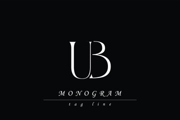 UB Initials Stylized Monogram Design Featuring Intertwined. Artistic representation of monogram initials creatively arranged and displayed.