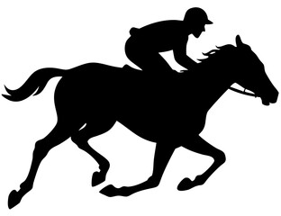 Running Horse Vector Illustration | Fast Wild Animal Silhouette for Logo and Design