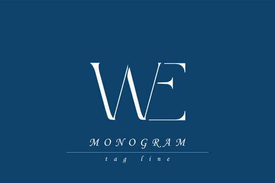 WE Initials Stylized Monogram Design Featuring Intertwined. Artistic representation of monogram initials creatively arranged and displayed.