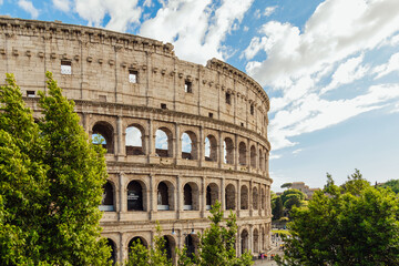 Ancient Roman Colosseum amphitheater in Rome, Italy