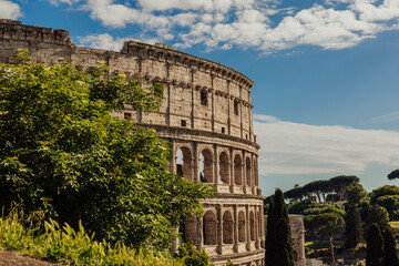 Ancient Roman Colosseum amphitheater in Rome, Italy