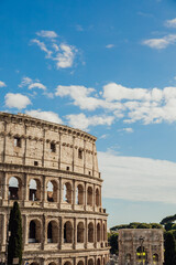 Ancient Roman Colosseum amphitheater in Rome, Italy