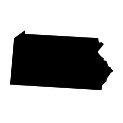 Sleek Pennsylvania state silhouette, perfect for graphic design projects and mapping applications