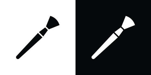 Paintbrush Icon Isolated on White and Black Backgrounds