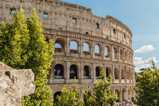 Ancient Roman Colosseum amphitheater in Rome, Italy