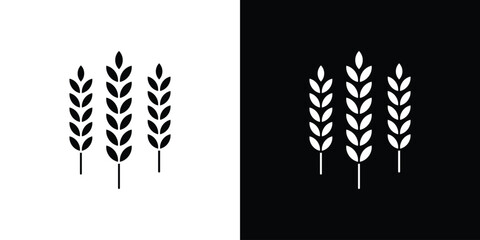 Wheat Stalks Icon, Isolated on White Background