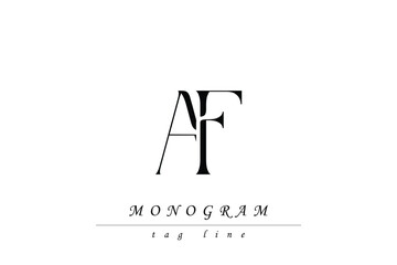 AF Initials Stylized Monogram Design Featuring Intertwined. Artistic representation of monogram initials creatively arranged and displayed.